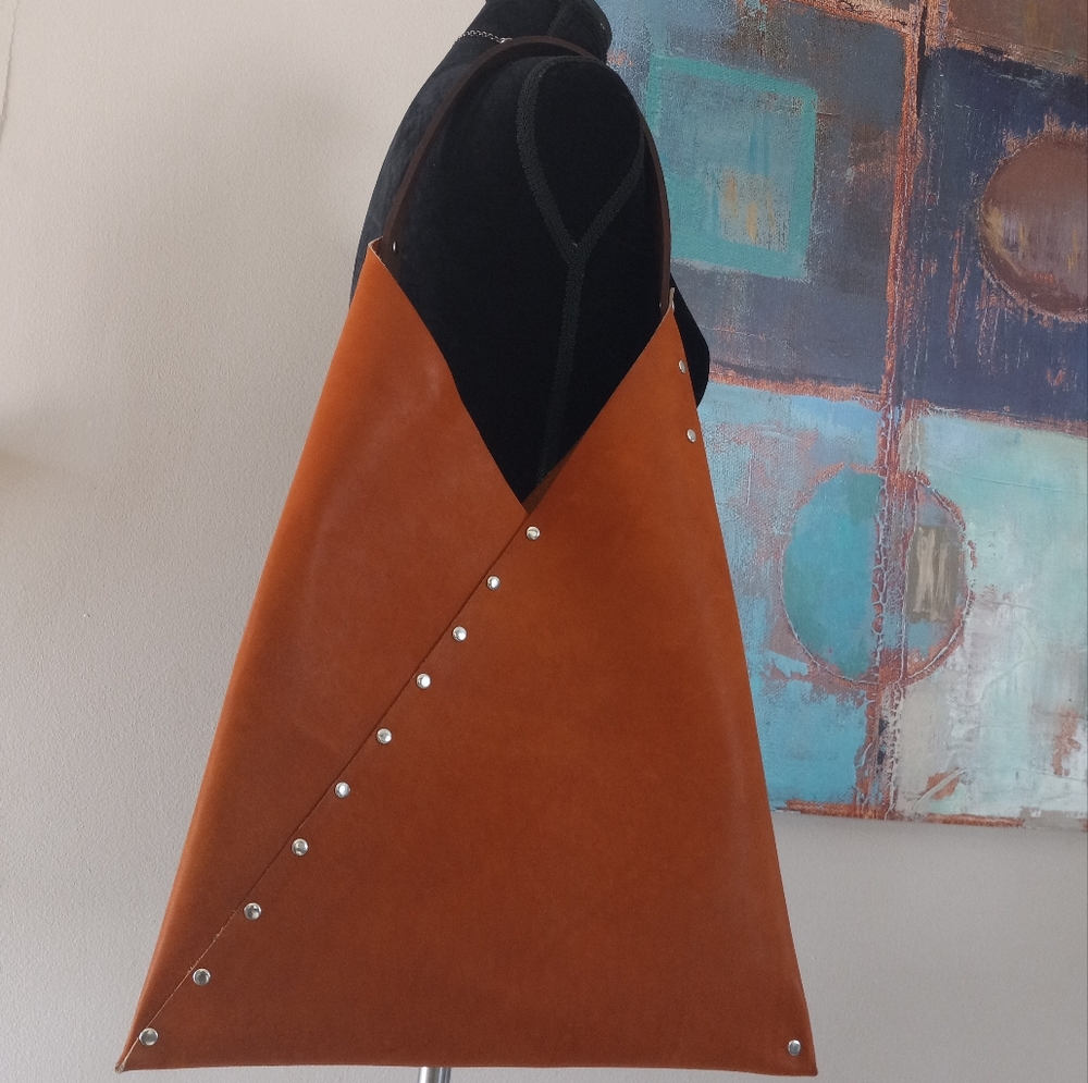 Stylish Saddle Tan Leather Hobo Bag w/Matching Card Wallet Handcrafted J.Monique - Picture 4 of 12